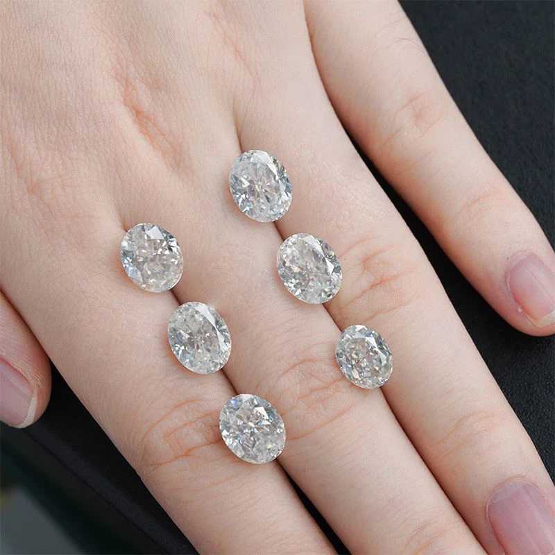 Crushed Ice Oval Diamond Moissanite Crushed Ice Oval Diamond Moissanite