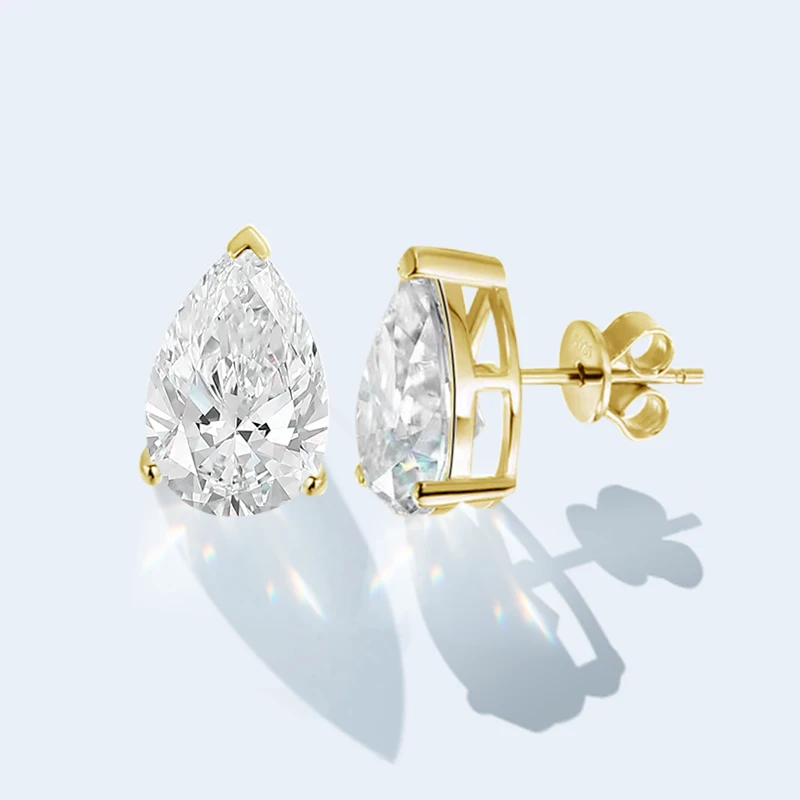 Lab Created Diamond Stud Gold Earrings