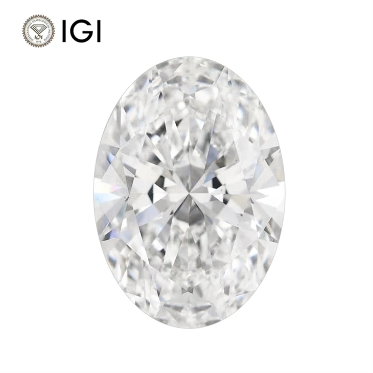 الماس بیضی آزمایشگاه با گواهی IGI