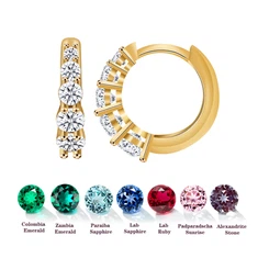 گوشواره هوپ موسانیت 14k طلای 14K